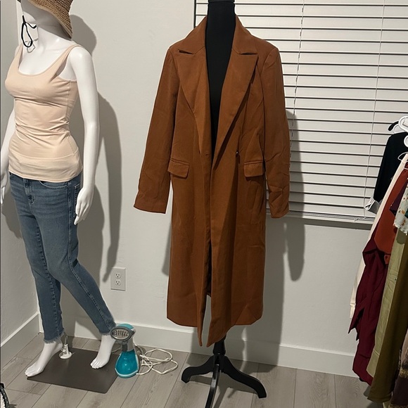 Women's Tan or Navy Coat - Picture 2 of 7